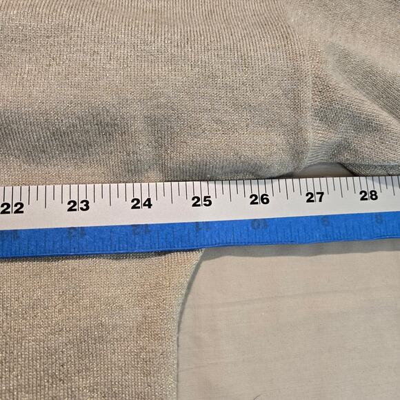 Karl Lagerfeld Paris 3/4 Sleeve V-neck Sparkly Sweater Size M Preppy Old Money - Picture 6 of 10